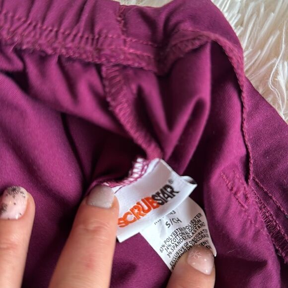 ScrubStar Wine Burgundy Scrub Pants Size Small - Picture 4 of 4
